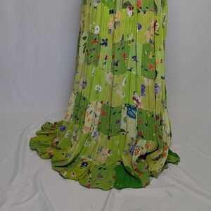 Floral Green Maxi Skirt